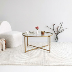 Mesa de centro Gold Sun S404 dorado Practica Hogar