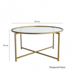 Mesa de centro Gold Sun S404 dorado Practica Hogar