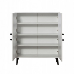 Mueble auxiliar Multilüx Cats amarillo negro blanco Practica Hogar