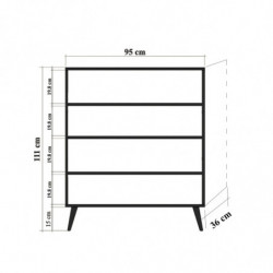 Mueble auxiliar Multilüx Cats amarillo negro blanco Practica Hogar