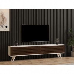 Mueble TV Hill blanco nogal Practica Hogar