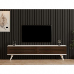 Mueble TV Hill blanco nogal Practica Hogar