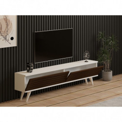 Mueble TV Hill blanco nogal Practica Hogar