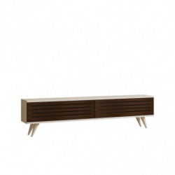 Mueble TV Hill blanco nogal Practica Hogar