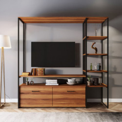 Mueble TV Nigaran L556 nogal Practica Hogar