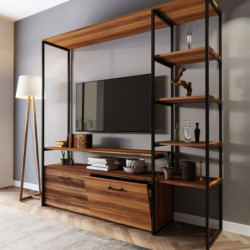 Mueble TV Nigaran L556 nogal Practica Hogar