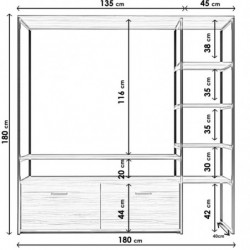 Mueble TV Nigaran L556 nogal Practica Hogar