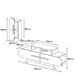 Mueble TV con estante Rose S crema nogal Practica Hogar