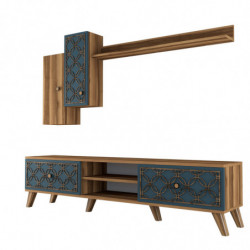 Mueble TV con estante Class S calcedonia nogal Practica Hogar