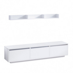 Mueble TV con estante Prag blanco Practica Hogar