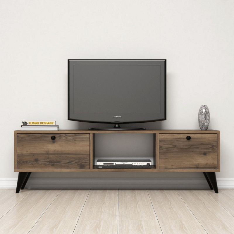 Mueble TV Serenat 1210 negro nogal Practica Hogar Mueble TV Serenat 1210 negro nogal Practica Hogar