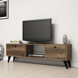Mueble TV Serenat 1210 negro nogal Practica Hogar