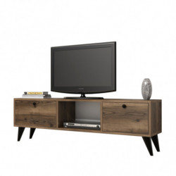 Mueble TV Serenat 1210 negro nogal Practica Hogar