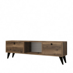 Mueble TV Serenat 1210 negro nogal Practica Hogar