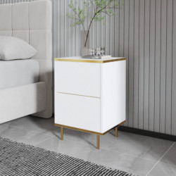 Mesita de noche imaj Blanco Oro Practica Hogar