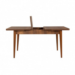 Set mesa comedor extensible y sillas (4 piezas) Vina 0900 piedra nogal Practica Hogar