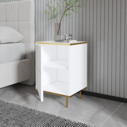 Mesita de noche imaj Blanco Oro Practica Hogar