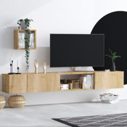 Mueble TV con estante Avior roble zafiro Practica Hogar