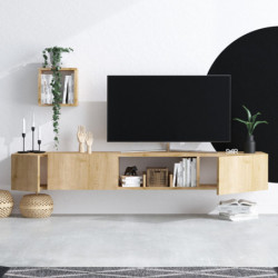 Mueble TV con estante Avior roble zafiro Practica Hogar
