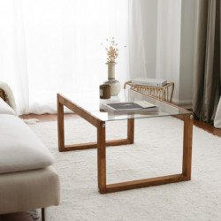 Mesa de centro Via madera natural Practica Hogar