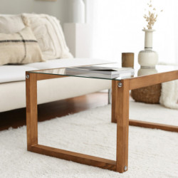 Mesa de centro Via madera natural Practica Hogar