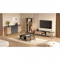 Conjunto de muebles de salón RL6-AA pino atlántico antracita Practica Hogar
