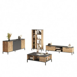 Conjunto de muebles de salón RL6-AA pino atlántico antracita Practica Hogar