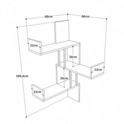 Estante de pared VG17-A pino atlántico Practica Hogar