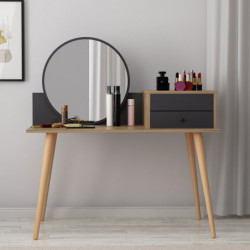 Mesa de maquillaje Angel Antracita Nogal Practica Hogar