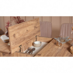 Set mesa comedor extensible y sillas (5 piezas) Vina pino atlántico Practica Hogar