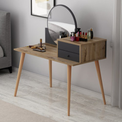 Mesa de maquillaje Angel Antracita Nogal Practica Hogar