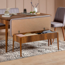 Set mesa comedor extensible y sillas (5 piezas) Vina Soho nogal Practica Hogar