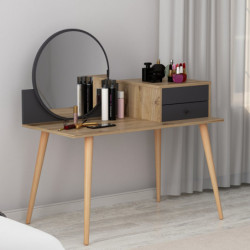 Mesa de maquillaje Angel Antracita Nogal Practica Hogar