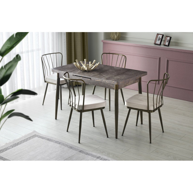 Mesa de comedor extensible Ay-1181 visón Practica Hogar Mesa de comedor extensible Ay-1181 visón Practica Hogar