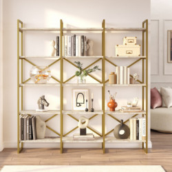 Librería VG6-GE dorado mármol blanco Practica Hogar
