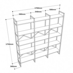 Librería VG6-GE dorado mármol blanco Practica Hogar
