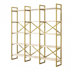 Librería VG6-GE dorado mármol blanco Practica Hogar