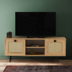 Mueble TV Begonya 140 roble negro Practica Hogar