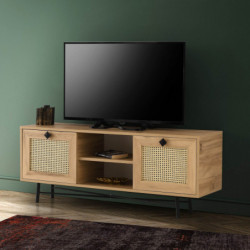 Mueble TV Begonya 140 roble negro Practica Hogar