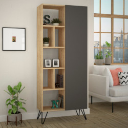 Librería Jedda antracita roble Practica Hogar