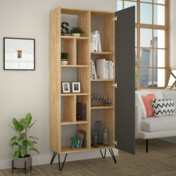 Librería Jedda antracita roble Practica Hogar