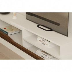 Mueble TV con estante Elda nogal blanco Practica Hogar