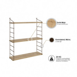 Estante de pared Armoni 3 roble Practica Hogar
