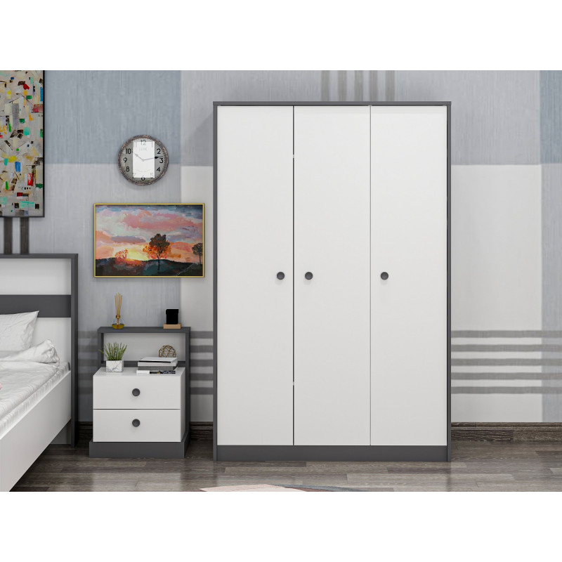 Armario Life Antracita Blanco Practica Hogar Armario Life Antracita Blanco Practica Hogar