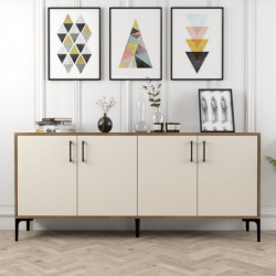 Aparador Kiev crema nogal Practica Hogar