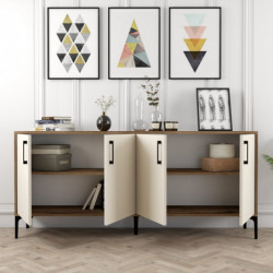 Aparador Kiev crema nogal Practica Hogar