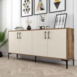 Aparador Kiev crema nogal Practica Hogar