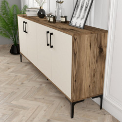Aparador Kiev crema nogal Practica Hogar