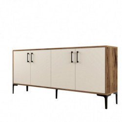 Aparador Kiev crema nogal Practica Hogar
