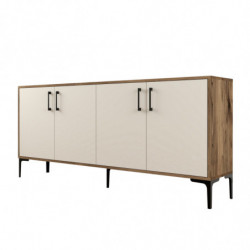 Aparador Kiev crema nogal Practica Hogar